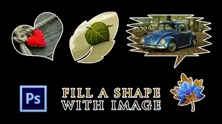 How to fill a shape with image in photoshop | make a custom shape in photoshop