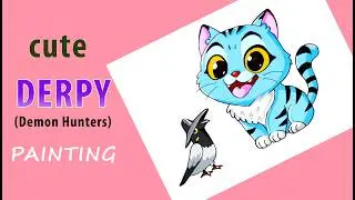 Derpy Tiger Painting/K - pop Demon hunters Derpy/Derpy Tiger Poster Color/Derpy And Sussie Painting