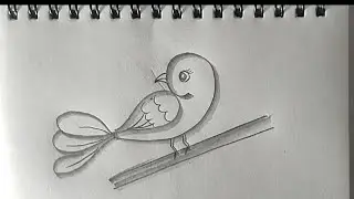 Very easy bird drawing pencil sketch #viral 