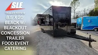 8.5' X 20' Black With Blackout Concession Trailer Food Event Catering