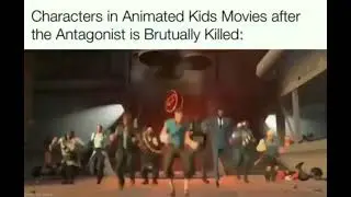 Characters in Animated Kids Movies after the antagonist is brutally killed