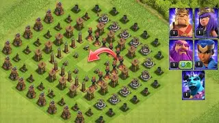 Level 1 Heroes Vs Every Level 1 Defence Base Formation Clash Of Clans 