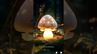 The Cutest Glowing Mushroom You'll Ever See! #CuteAnimation#FairyVibes#NatureLovers#FantasyAesthetic