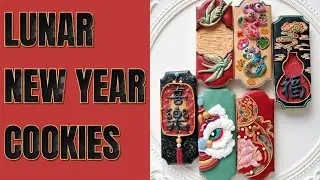🪭6 LUNAR NEW YEAR COOKIES~Satisfying Cookie Decorating with Royal Icing~Chinese New Year