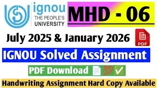 IGNOU MHD 06  हिंदी भाषा और साहित्य का इतिहास Assignment Solved July 2025 & January 2026 IGNOU 📄💯✅ 