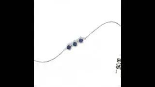 Minimal Diamond Bracelet with Sapphire Touch