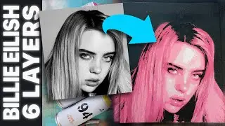 Billie Eilish 6 Layer Stencil Art