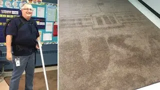 School Janitor Surprises Students With Creative Rug Art Designs Each Day