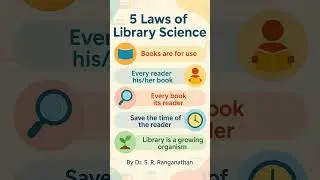 ♎✨5 Laws of Library Science &ndash; by Dr. S. R. Ranganathan#LibraryScience #LibrarianLife #LibraryFacts