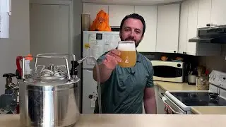 Pouring Beer from Mini Keg Tap System Homebrew Beer