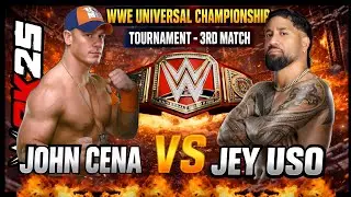 John Cena Vs Jey Uso WWE Universal Championship 🏆 Tournament 3rd Match WWE 2k25 Crazy Ending 😱 