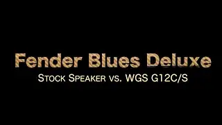 Fender Blues Deluxe Stock Versus WGS g12cs Speaker