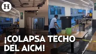 ¡Fuertes lluvias afectan el Aeropuerto de la CDMX! Techo de terminal 2 colapsa y se inunda