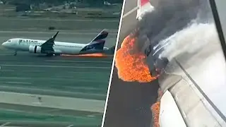 Airplane And Fire Truck Crash And Burn