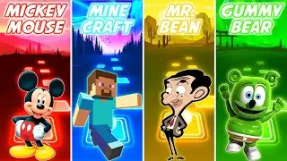 Mickey Mouse vs Minecraft vs Mr Bean vs Gummy Bear - Tiles Hop EDM Rush