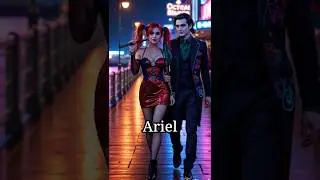 Disney Princess as Harley Quinn with Joker #aiart #disneyprincess #shorts #harleyquinn