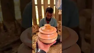 Amazing wooden rice pot making process using wood.#shortsfeed #woodscraft