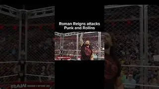 Roman Reigns attacks CM Punk and Seth Rollins during their Steel Cage Match on Raw!