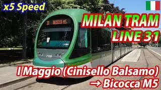 5x MILAN TRAM LINE 31 I Maggio (Cinisello) → Bicocca (Passenger's view) ミラノ・トラム 31号線・全区間