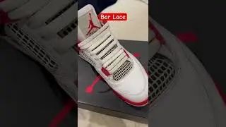 Fire Red Jordan 4 loose or bar lace 🔥🔥#sneakers#sneakerheadcheck #shoesaddict