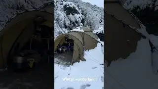 Winter wonderland camping in New Zealand.