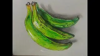 Colour pencil realistic drawing/ Realistic art/ How to draw banana with color pencils