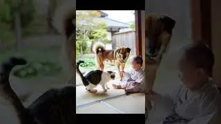 Cutest Baby Laugh with Kittens & Puppies?! 😍🐶🐱 子猫子犬で赤ちゃん爆笑可愛すぎ!? 👶💥 #shorts #viral