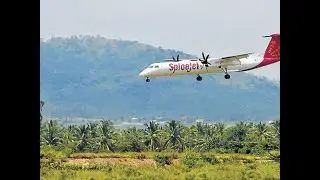 Flight landing at Mysore Airport