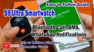 S9 Ultra Smartwatch - Bluetooth Call, SMS, WhatsApp Notifications
