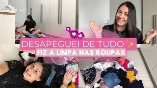 TIREI TUDO QUE TINHA l Novo ciclo no meu guarda-roupa, tirei para doar, arrumei e mais!! Feh Mota