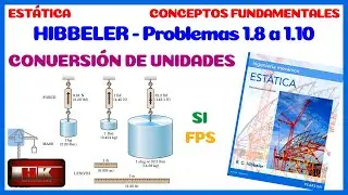 Problema 1.8 a 1.10. CONVERSION DE UNIDADES. ESTATICA 14 Hibbeler