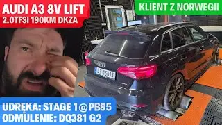 Audi A3 8V DKZA z Norwegii - Męczarnia - Najbardziej pracochłonne stage 1 pod paliwo 95