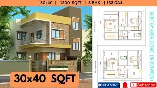 30x40 House Plan | 3BHK Modern Duplex Home Design | 1200 Sqft (133 Gaj) Floor Plan #houseplanfiles