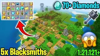 🔥 Ultimate [God Seed] For Minecraft1.21 Bedrock & PE | Five BlacksmithVillage Seed Bedrock 1.21.111