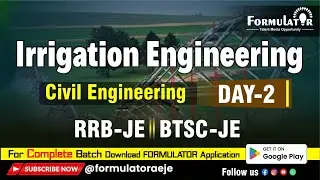 Day-02 BTSC JE & RRB JE | Irrigation Engineering II Concepts Through Questions