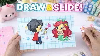 How to Draw Ariel and Eric | Sliding Paper Craft for Kids