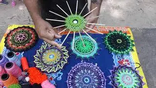 Como fazer Mandala 16 pontas em fios com pontos diversos ? TUTORIAL * SUPER DICAS * Celo Mandala 3D
