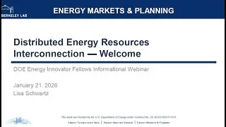 DOE Fellows informational webinar: Distributed Energy Resource Interconnection