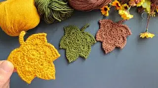 Crochet Maple Leaf Tutorial for Beginners | DIY Crochet Leaves | Autumn breezes | Halloween decor