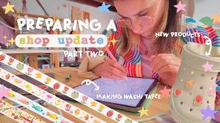 Shop update Part 2: Finishing the collections and drawing new washi tapes! STUDIO VLOG