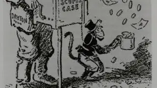 The Monkey trials, Darwin theory, and LaFollette man with a tail