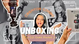 DJI Osmo Pocket 3 || CREATOR COMBO- unboxing + settings +accessories, camera test🎥🎞️|