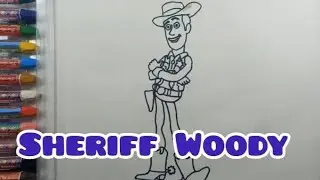 How to color Sheriff Woody.  Drawing 🎨 painting coloring for kids 🧒.