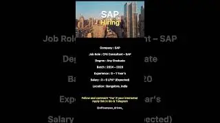 SAP Hiring ‼️ #jobs #shorts #short #software #technology