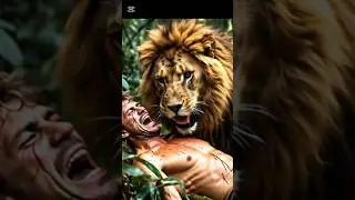 jungle mein lion ka admi py attack #lion #ai #scary #monster #story #ytshorts #jungle #animals
