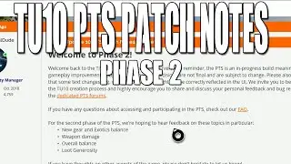 The Division 2 - TU10 PTS Patch Notes Phase 2