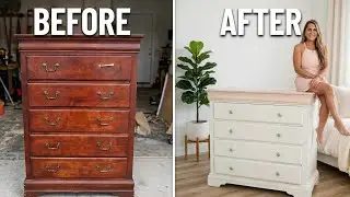 Beautify it! Chalk painting a Tall Boy Dresser, step by step process. #paintingfurniture