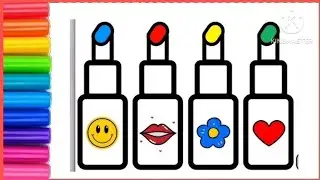 How to Draw a Cute Lipstick for Kids and Toddlers