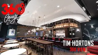 Visit Inside Tim Horton Restaurant with Tour Narration: 360&deg; VR Video (Full HD)