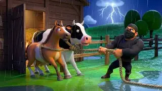 Thief Caught by Police 😱 | Cow & Horse Theft Story | 3D Cartoon Animation 4K